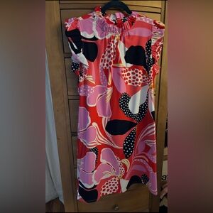 Jude Connally Red and Pink Floral Maxi Dress